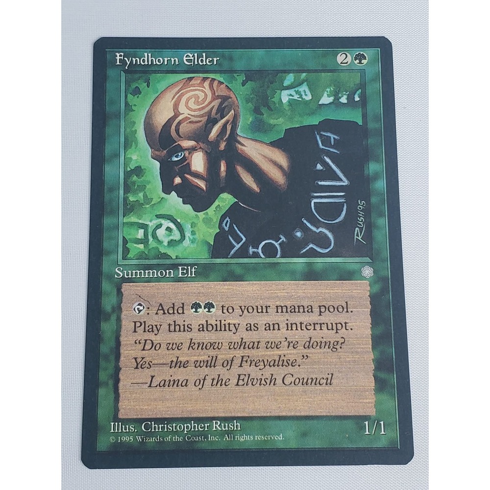 Magic The‎ Gathering Fyndhorn Elder Ice Age 1995 Uncommon Green Elf Card MTG